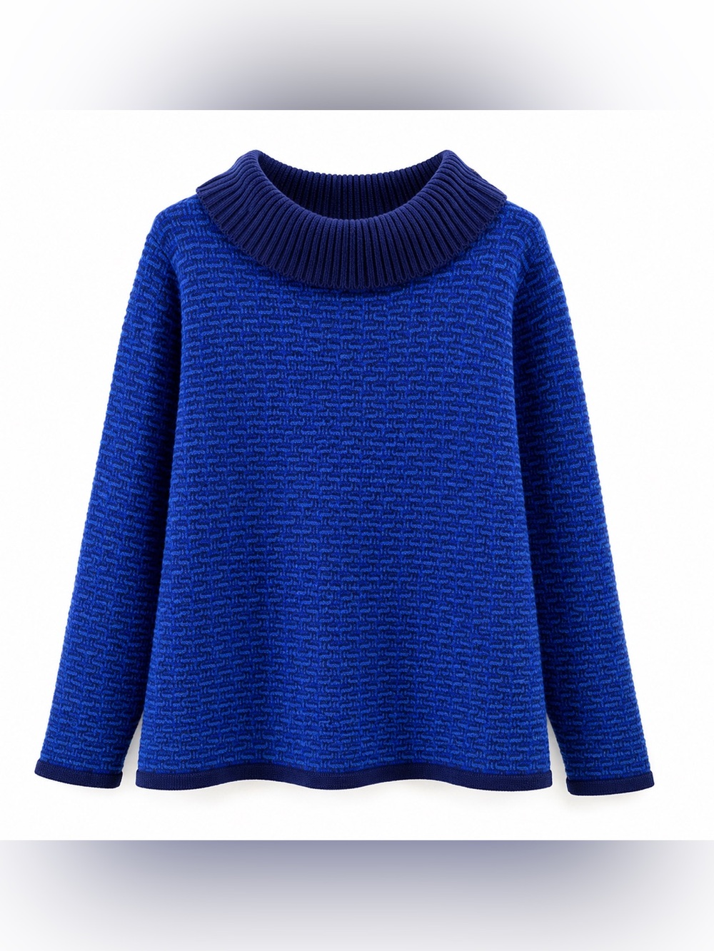 Skovhuus Denmark Blue Textured Knit Sweater Large Scandinavian
